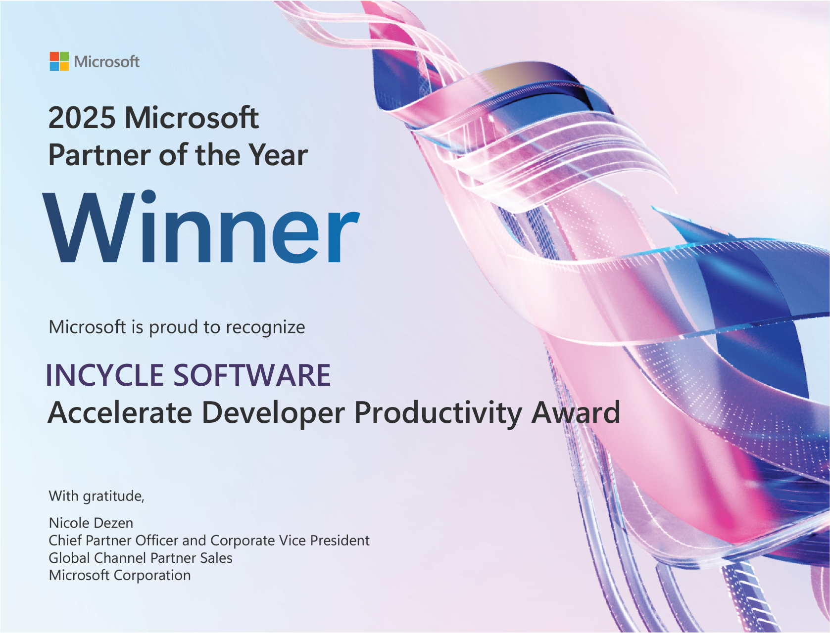 InCycle wins 2025 Microsoft Accelerate Developer Productivity Partner of the Year Award InCycle wins 2025 Microsoft Accelerate Developer Productivity Partner of the Year Award